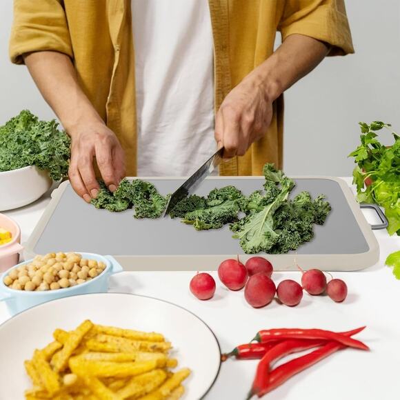 Stainless Steel Cutting Board, Double Sided Cutting Boards for Kitchen, Stainles - Picture 4 of 5